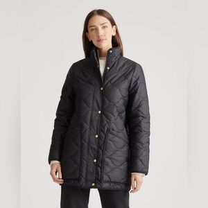 Quince Featherless Quilted Long Puffer Jacket black Large Nwt